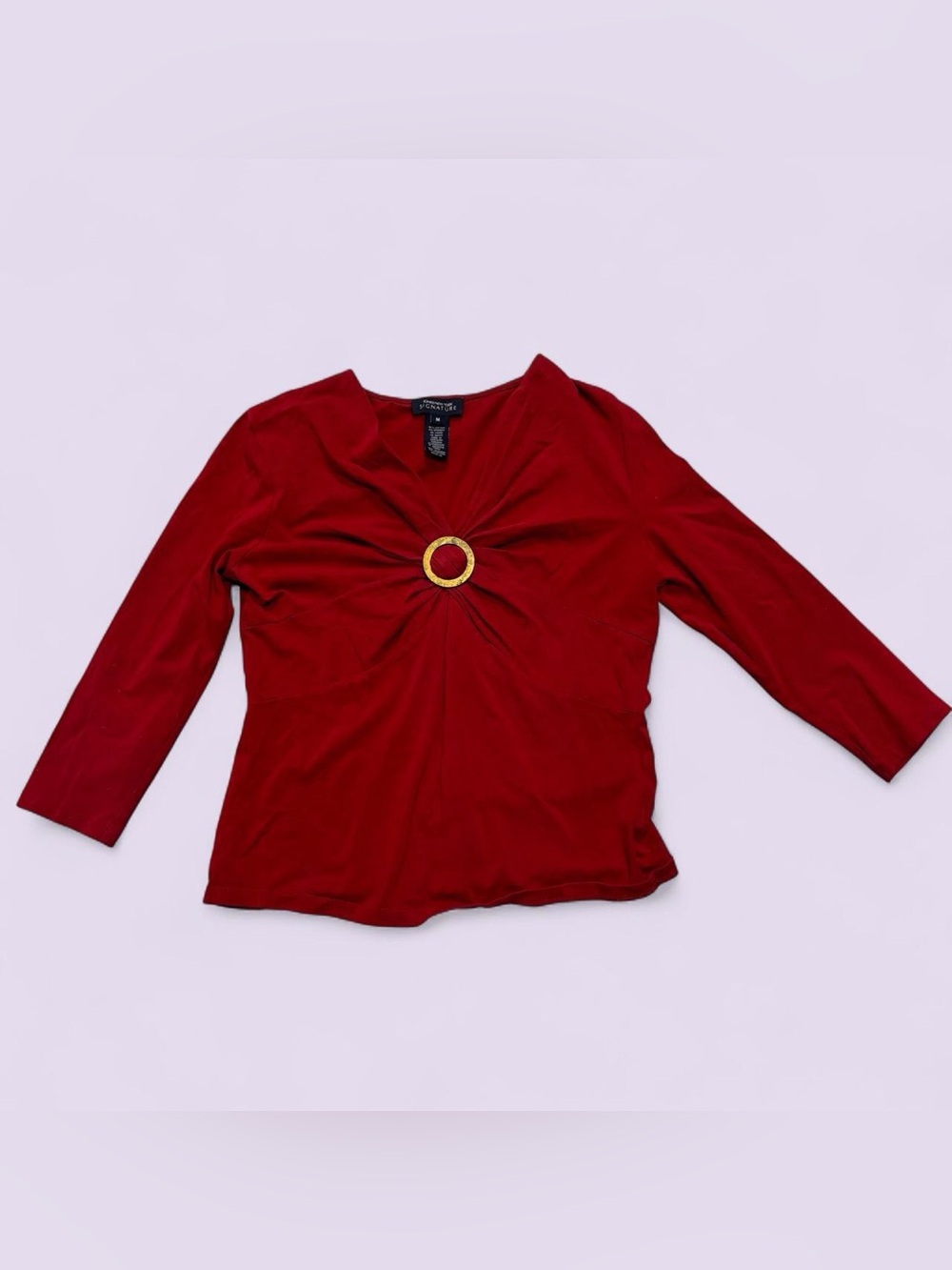 Vintage Y2K Jones New York Signature Red Ring Front Top| M